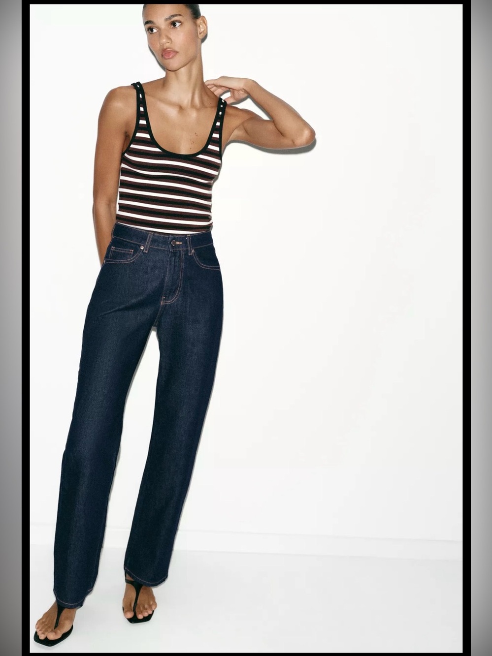 Women’s- Zara Classic High-Rise Straight Leg Jeans - Dark Indigo